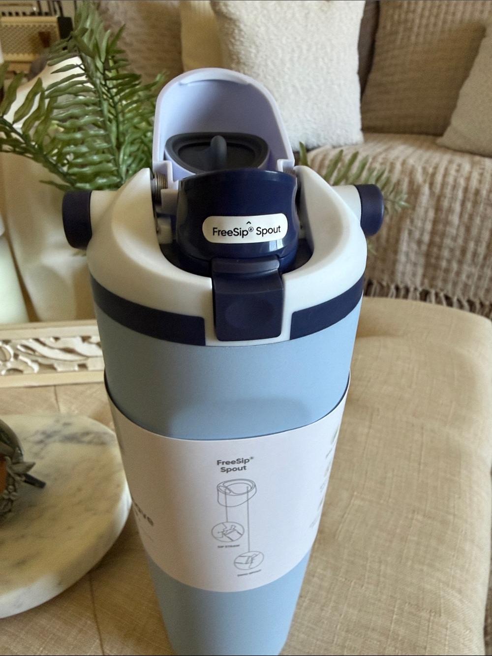 Owala Light Blue Insulated Travel Bottle with Handle - Picture 6 of 6